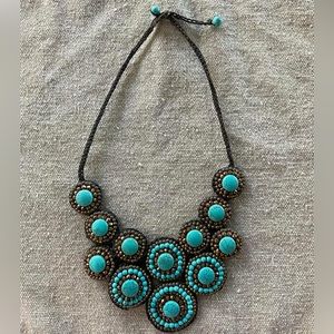 Teal and brown necklace